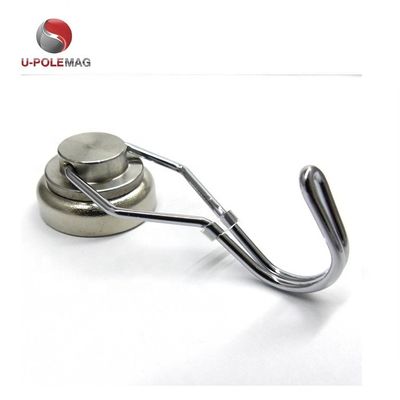 NdFeB Grade NdFeb 25mm 50lbs 180 degree free rotation swivel Hook Magnet for industrial