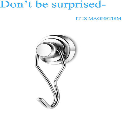 Strong Pull Force Pot Magnet with 180 Free Rotation Swivel Hook and Customized Design