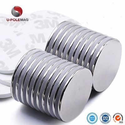 Tolerance ±1mm Permanent N35-N52 Neodymium Disc Adhesive Magnet with 3M Self Adhesive
