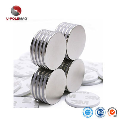 Tolerance ±1mm Permanent N35-N52 Neodymium Disc Adhesive Magnet with 3M Self Adhesive
