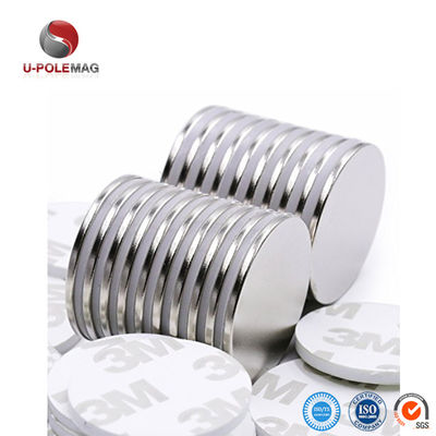 Tolerance ±1mm Permanent N35-N52 Neodymium Disc Adhesive Magnet with 3M Self Adhesive
