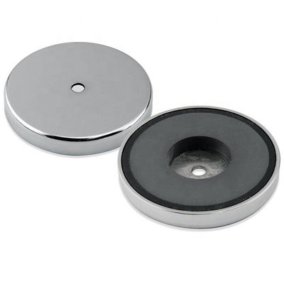 3.2&quot; Cup Shape Ceramic Ferrite Chrome-Plated Magnet 75lbs Pull for Indoor and Outdoor
