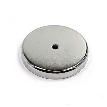 ISO/TS16949 2002 Certified D80mm Ferrite Cup Magnet Holder With Countersunk Hole D6mm