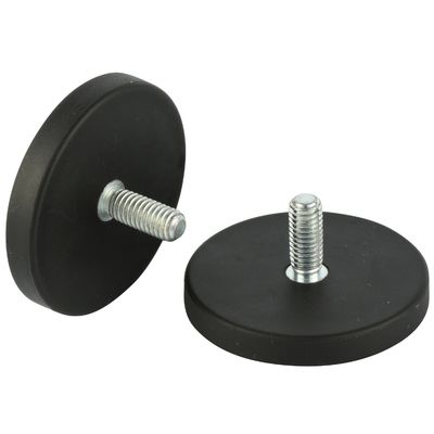 Industrial Magnet Rubber Pot Magnets With Threaded Holes M6 M8 and Customizable Force