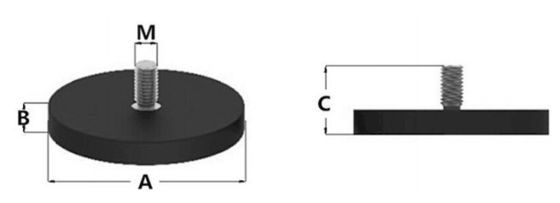 Rubber Coated Neodymium Pot Magnet Grade Rubber Iron NdFeB and Composite Neodymium Magnet