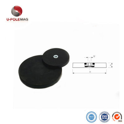 Easy to Install D43 D66 D88mm Rubber Coated POT Mounting Magnet With Internal Thread