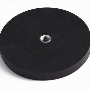 Rubber Coated Pot Magnet Neodymium Rubber Magnet D36*6mm-M6 Permanent Powerful Punching