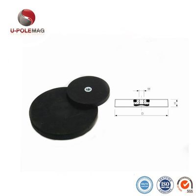 Rubber Coated Pot Magnet Neodymium Rubber Magnet D36*6mm-M6 Permanent Powerful Punching