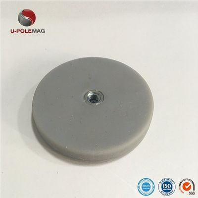 Rubber Coated Pot Magnet Neodymium Rubber Magnet D36*6mm-M6 Permanent Powerful Punching