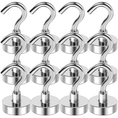 Ndfeb Grade D16 D20 D32 Strong Permanent Pot Magnetic Hook Sliver Neodymium Magnet Hook