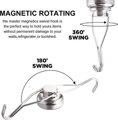 Upgraded Neodymium Magnets Strong and Durable Magnetic Hook Hanger with Nickel Coating
