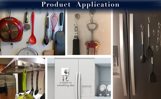 Upgraded Neodymium Magnets Strong and Durable Magnetic Hook Hanger with Nickel Coating