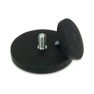 D66mm Rubberized neodymium pot magnets with 20kg force and durable rubber coating