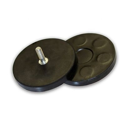 D66mm Rubberized neodymium pot magnets with 20kg force and durable rubber coating