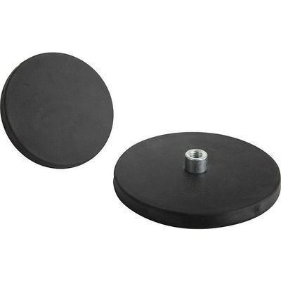 80 Degree Celcius Rubber Coated NdFeB Pot Magnet with Tapped Pin and Cutting Service