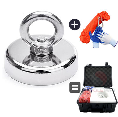 Ni Surface Coating Custom 1000lbs Pull Force N52 Fishing Magnet with Double-Sided Pull