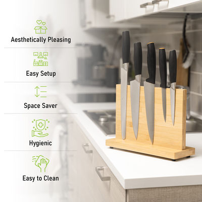 Eco-friendly Magnetic Knife Block Stand Holder with Powerful Magnet Custom Designs