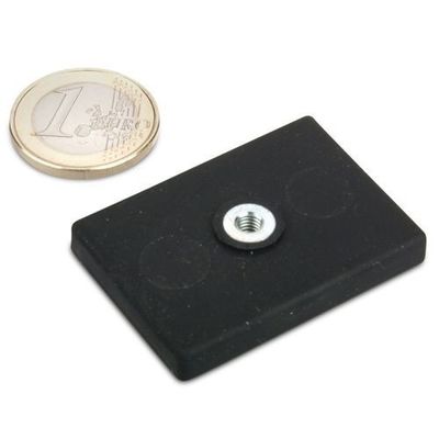 Custom Rubber POT Coated Neodymium Rectangular Magnets with Two Holes Full Force As Request
