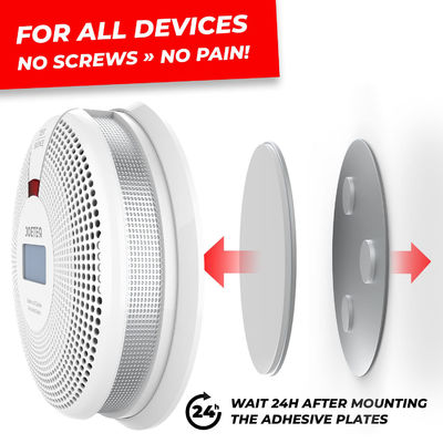Nickel Coated Smoke Detector Mounting Kit for Fire House Alarms without Drilling