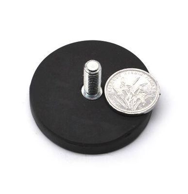Neodymium Magnet Rubber Pot Magnets With And Custom Packing And M6 M8 Threaded Holes