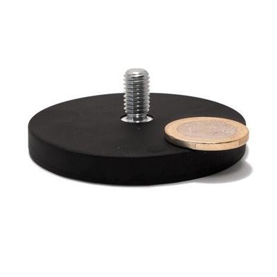 Neodymium Magnet Rubber Pot Magnets With And Custom Packing And M6 M8 Threaded Holes