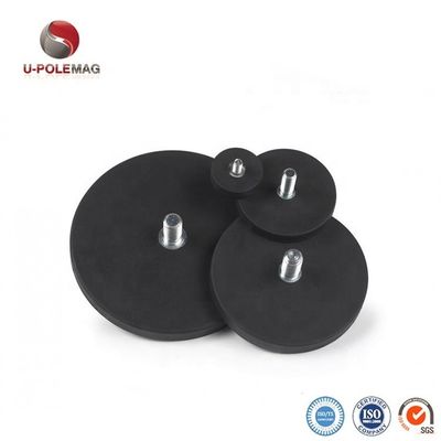 Neodymium Magnet Rubber Pot Magnets With And Custom Packing And M6 M8 Threaded Holes