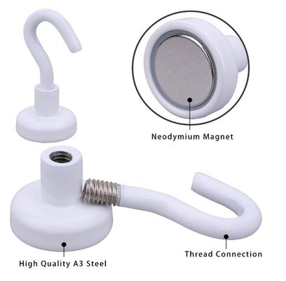 Powerful Ferrite Magnetic Hooks For Hanging In White And Black