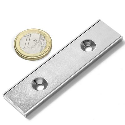 Industrial Grade N52 Square NdFeb Pot Magnet with Countersunk Hole and Nickel Coating