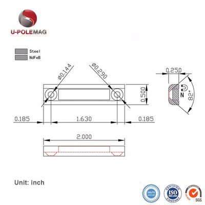 Industrial Grade N52 Square NdFeb Pot Magnet with Countersunk Hole and Nickel Coating