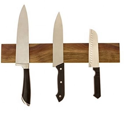 Practical Kitchen Tool Walnut Magnetic Knife Holder with Multi Purpose Functionality