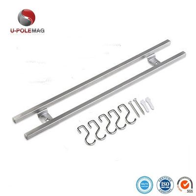 18 Inch Square Tubes Stainless Steel Magnetic Knife Strip with 6 Hooks for Kitchen Utensil Holder Tool Organizer