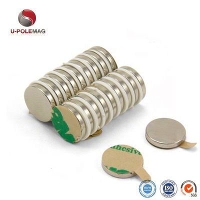 NiCuNi Coated Custom NdFeB Magnet N35 N42 N48 N52 Neodymium Disc Magnets with 3M Adhesive