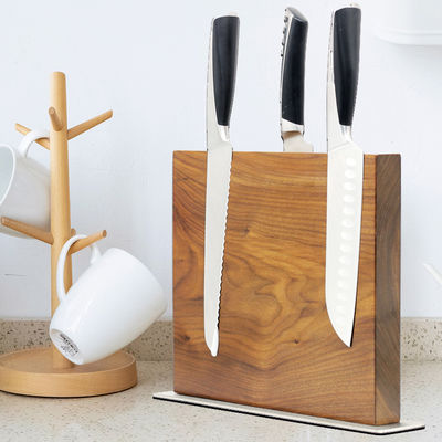 Wooden Magnetic Knives Holder for Wood Kitchen Knife Block Set Optional Wood Acacia