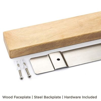 Eco-friendly 16 inch Magnetic Knife Strip Rubber Wood Kitchen Magnet Holder for Wall