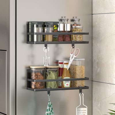 Classification Non-folding Rack Kitchen Storage Iron Wall Mount Spice Rack Organizer