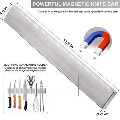 12 Inch Magnetic Knife Strip Logo Silk Printing or Laser Metal Magnetic Wall Knife Holder
