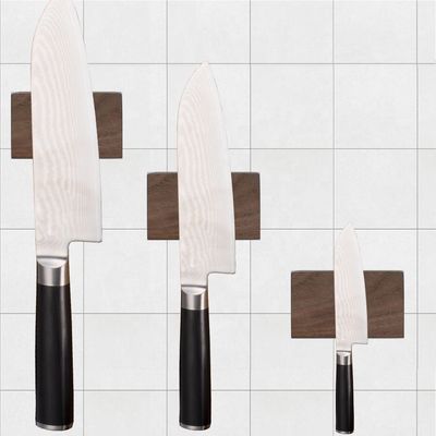 Sustainable Wood Magnetic Knife Holder For Wall STRONG Neodymium Magnets Adhesive Strip
