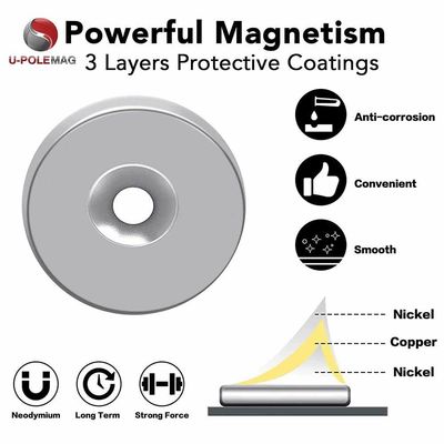 NdFeB Grade N42 Customizable Rare Earth Round Neodymium Countersunk Magnet for Machinery