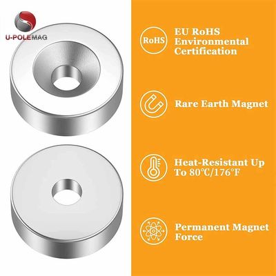 NdFeB Grade N42 Customizable Rare Earth Round Neodymium Countersunk Magnet for Machinery