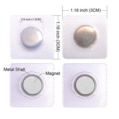 Zinc PVC Coating Steel Hidden Invisible Sew Magnetic Button for Clothing