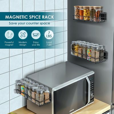Detachable Functional Design Super Strong 2-Layer Magnetic Spice Rack for Fridge