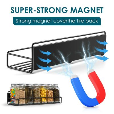 Detachable Functional Design Super Strong 2-Layer Magnetic Spice Rack for Fridge