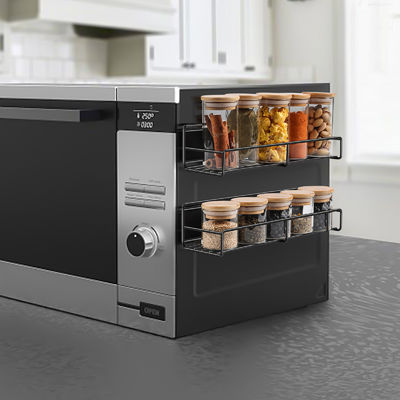 Detachable Functional Design Super Strong 2-Layer Magnetic Spice Rack for Fridge