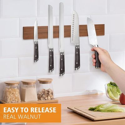 16 Inch Professional Wooden Magnetic Knife Strip Space-Saving Knife Rack With Power Ideal for Blocks Roll Bags