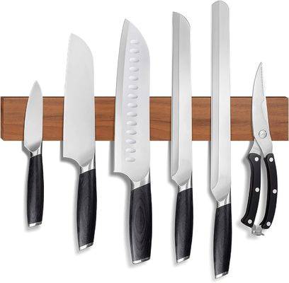 16 Inch Professional Wooden Magnetic Knife Strip Space-Saving Knife Rack With Power Ideal for Blocks Roll Bags