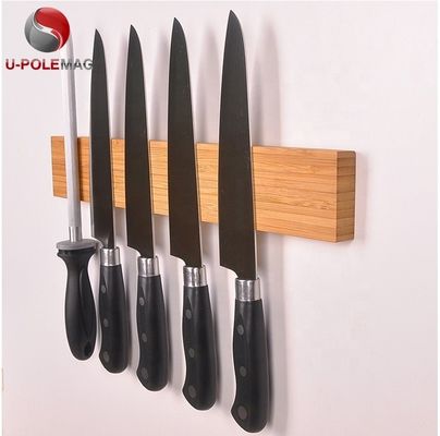 Bamboo Wood Kitchen Knife Magnetic Holder Strong Powerful Knife Rack Storage Display Organizer