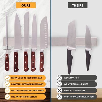 Home Kitchen Knife Holder with Customized Logo Acceptable Stainless Steel Magnetic