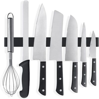 16 Inch Matte Black Silicone Knife Strip With Magnetic Pull Force Magnetic Knife Holder
