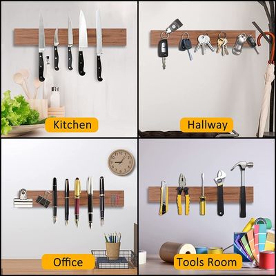 Walnut Wood Magnetic Knife Holder for Wall Fully Enclosed Shipping by Sea/Air/Express