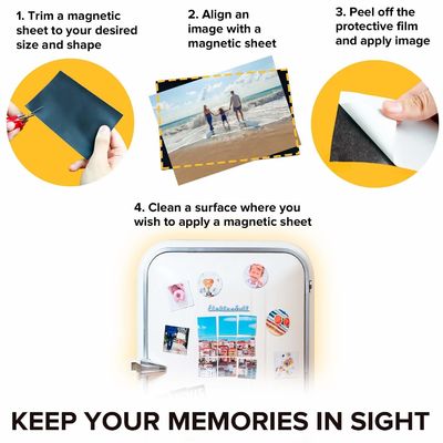 A4 Rubber Magnetic Sheet with Self Adhesive Size 297*210mm Thickness from 0.3mm to 2mm